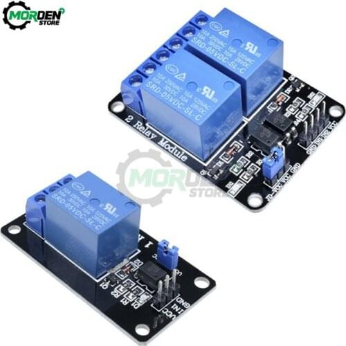 5V 1 Channel 2 Channel Relay Module With Optocoupler Relay Output 1 2 Way Relay Module Black For Arduino