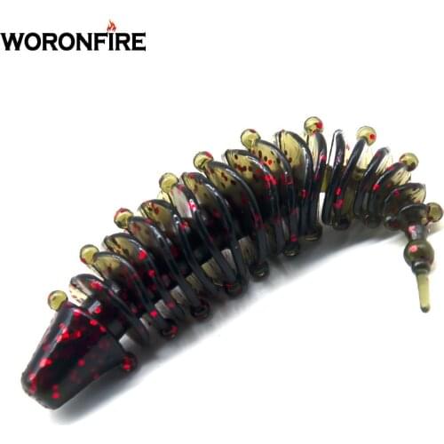 85mm Soft Worm Fishing Lure 5pcs/lot 6.6g Soft Bait Artificial Silica Gel Fishing Swimming Bait Jig Head Soft Lure