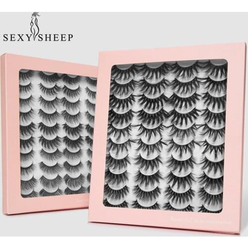 Sexysheep 5/8/20 pares 3d vison naturais macio e macio volume wispy cruz maquiagem