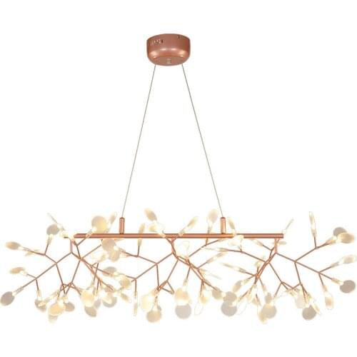 Nordic Hanging Living Room Chandelier Modern Kitchen Firefly Lamp Rose Gold/Black Branch Round Chandelier Lighting