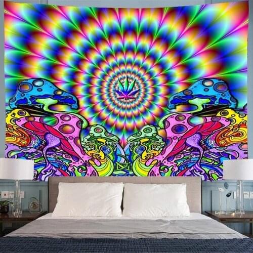 Fairytale Forest Mushroom Tapestry Wall Hanging Art Print Tapestry Psychedelic Tapestry Hippie Decor(150cm*100cm/200cm*150cm)