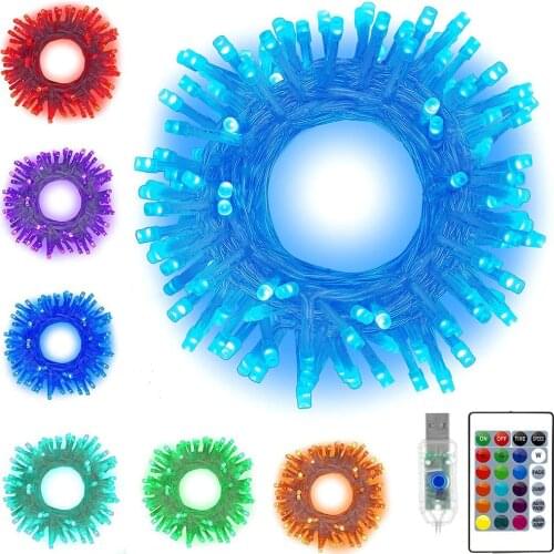 LED Fairy Lights 33ft 100 LEDs USB String Lights Waterproof Multi Color Changing,Remote Control for Indoor,Outdoor,Bedroom,Patty