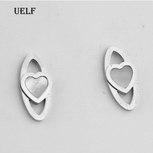 Uelf 2019 Fashion Earrings For Women Heart Shell Stud Earrings Metal Charming Bohemian boucles d'oreilles pour les femmes