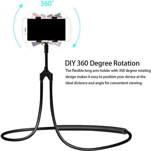 Universal 360 Degree Lazy Hanging Neck Mobile Phone Holder Mount Stand Desktop Bed Mobile Phone Rack