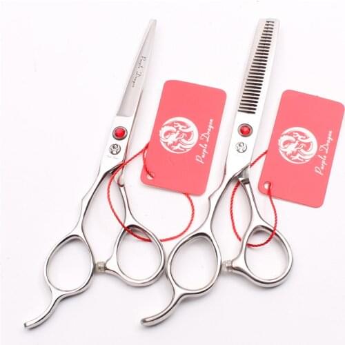 Z8000 6" 17.5cm Left-Hand Purple Dragon Red GEM Hairdressing Scissors Cutting Scissors Thinning Shears Hair Scissors Beauty Tool