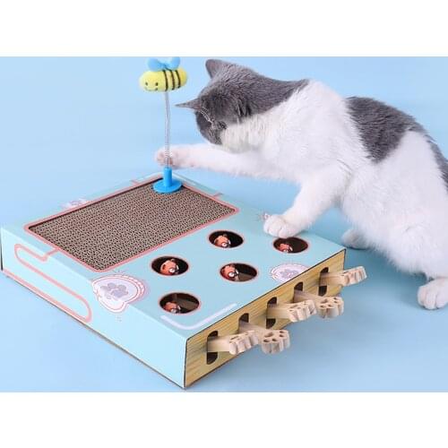 Funny Cat Toys Pet Toy Hamster Corrugated Cat Scratch Board Multi Holes Grind Claw Training Multifunctional Cats Toy Pet Product