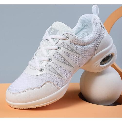 Women Soft-soled Comfortable Dance Shoes Casual Mesh Breathable Jazz Dance Shoes Outdoor Casual Catwalk Air Cushion Sneakers