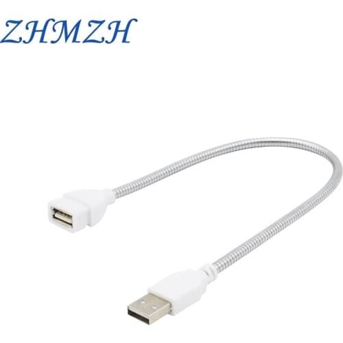 ZHMZH USB Extension Line Flexible Metal Extension Pole Male to Female USB Extension Cable Extender Cord for Mini LED Night Light