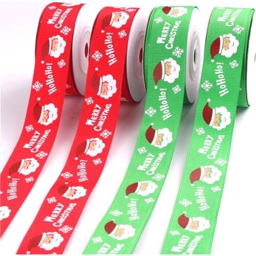 10Yard/9M Christmas Grosgrain Ribbon Xmas Gifts Box Packing Wrapping Satin Ribbon Handicrafts