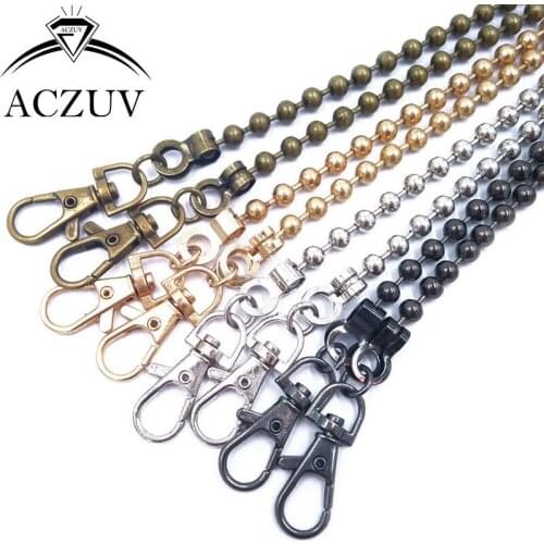 20Pcs 50cm 120cm Ball Beads Chain Double Claw Clasps Lobster Buckle Hooks Shoulder Bag Purse Chain Handbag Hardware Accessories