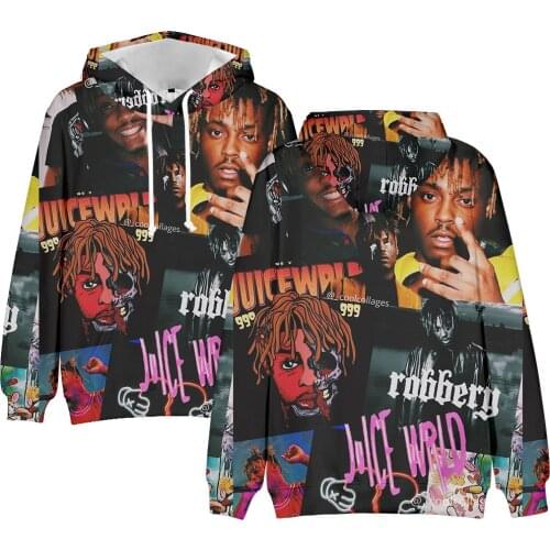 2021 3D Print JUICE WRLD Hoodies Sweatshirt Hip Hop Streetshirt Hooded Sweatshirt Men/Women New Simple Fashion Clothes