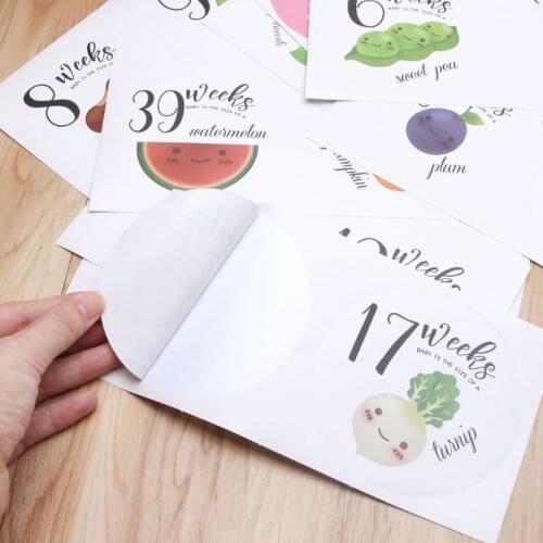 28 Pcs Pregnancy Weekly Belly Growth Stickers for Maternity Photo Prop Keepsake 24BE