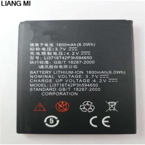 3.7V 1600mAh Li3716T42P3h594650 For ZTE Blade 3 / Blade C / V970 V970M Mimosa X U970 V807 U807 N807 V930 / Digma iDxD4 Battery