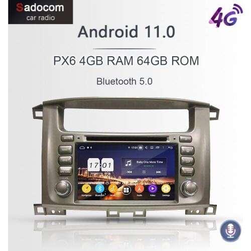 DSP PX6 2 din Android 10.0 Car DVD Player 4GB RAM +64GB 8core 4G car radio 5.0 RDS autoradio GPS Map For Toyota Land Cruiser 100