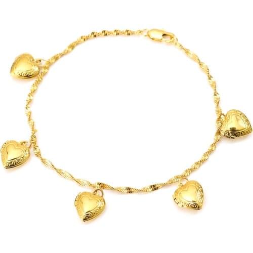 Bangrui 21 cm mini gold heart photo frame pendant Chain Bracelet Men Jewelry party Gift Wholesale rendy snake Chain Bracelet