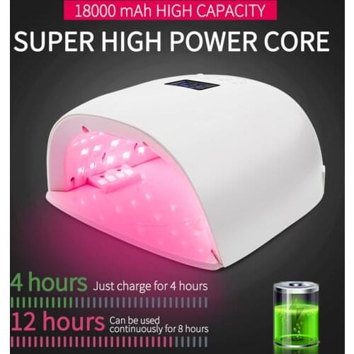 Wireless 86w UV LED Nail Lamp For Curing All Gel Polish Nail Dryer Sun Light Lamp Manicure Smart LCD Display Rechargeable