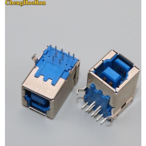 ChengHaoRan For Printer Inference USB 3.0 Connector Jack Female USB Socket 3.0 BF Type Side 90Degree Bent Feet