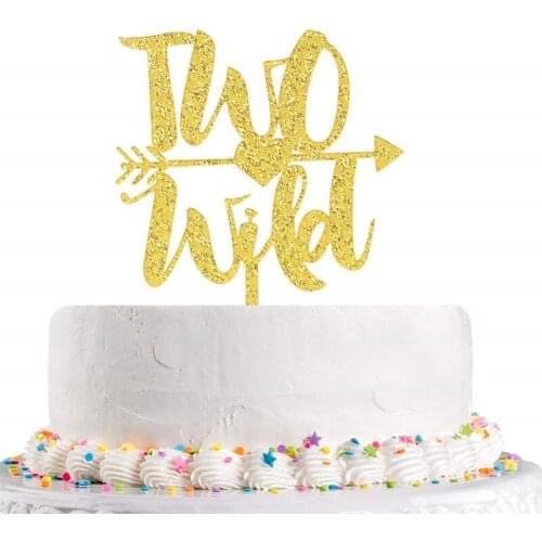 Wild Two with Arrow Cake Topper - 2nd Birthday Cake Toppers - Baby Birthday Baby Shower Cake Topper Party Decorations