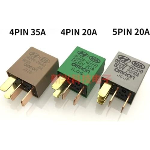 For Omron Hyundai Kia 12V 4PIN 5PIN 20/35A Air Conditioning Fan Oil Pump Far Near Light Car Relays 95220-2S000 95224 2D000 95225