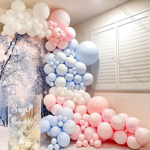 Doubled Macaron Baby Pink Balloon Garland Arch Kit DIY Wedding Decoration Macaron Blue Ballon Baby Shower Birthday Party Decor