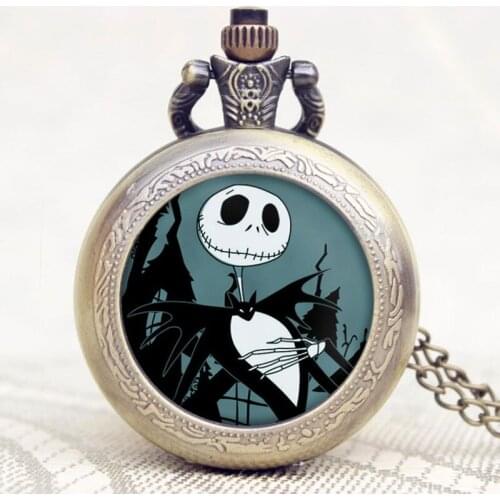 The Nightmare Before Christmas Jack Halloween Night Theme Bronze Pocket Watch Best Gift