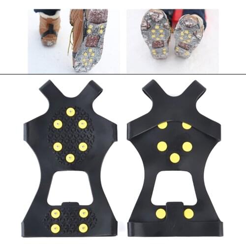 SFIT 10 Studs Anti-Skid Snow Ice Thermo Plastic Elastomer Climbing Shoes Cover Spikes Grips Cleats Over Shoes Covers Crampons