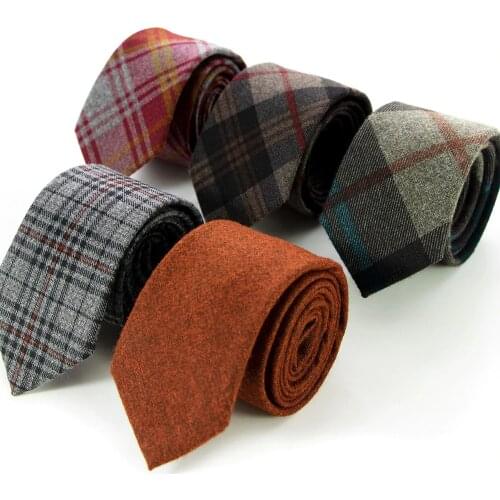 Fashion Mens Wool Cotton Striped Skinny Tie 6cm Narrow Slim Cravate ties for men Casual wedding business neckties gravatas