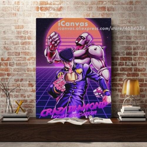 Josuke Higashikata Crazy Diamond Retro JOJO Decoration Prints Home Decor Canvas Living Room Bedroom Painting Wall Art Poster