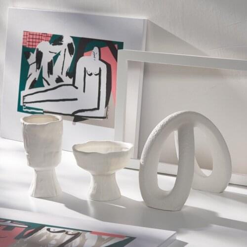 Nordic Ins Ceramic Vase Home Decoration White Vegetarian Creative Ceramic Flower Pot Vase Home Decoration Craft Gift