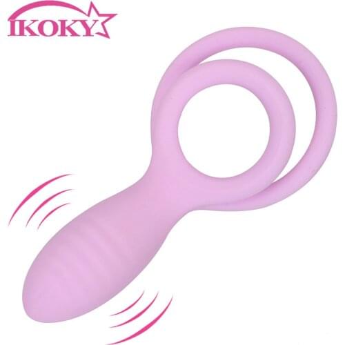 IKOKY Penis Rings Delay Ejaculation Sex Toys for Men Clitoris stimulation Vibrator Silicone Adult Sex Products Male Masturbation