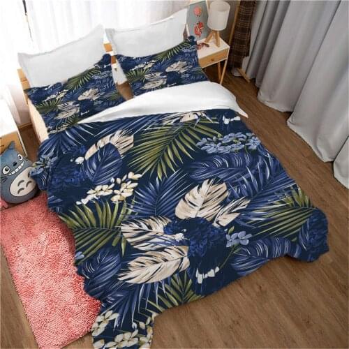 Floral Duvet Cover Set Polyester Microfiber Vintage Bedding Set Flower Women Elegant Lily Print Quilt Cover Zipper Pillowcases