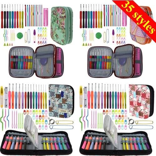 35 Styles New Set Crochet Hook Set With Yarn Knitting Needles Sewing Tools Set Knit Gauge Stitch Holder Hook For Knitting