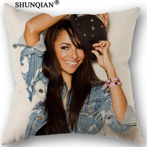 Linen Cotton Pillowcase Kat Graham Pillow Cover Home Textiles Decorative Pillowcase Customize Gift 45x45cm one side