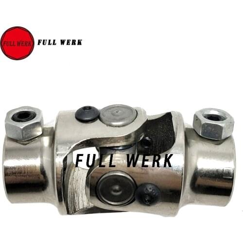 3/4" DD x 3/4" DD Nickel Plating Single Steering Shaft Universal U Joint Total Length 83mm (3-1/4")