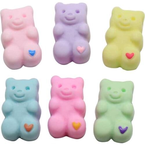 New Resin Cute Mini Solid Bear Flat Back Cabochon Scrapbooking Hair bow Center Embellishments DIY Accessoriesng