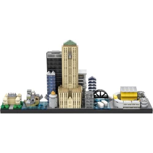 New City Street View Old Club Model Back To The Future Skyline Architecture Breaking The Bad Buildings Blocks Toy Child Gift