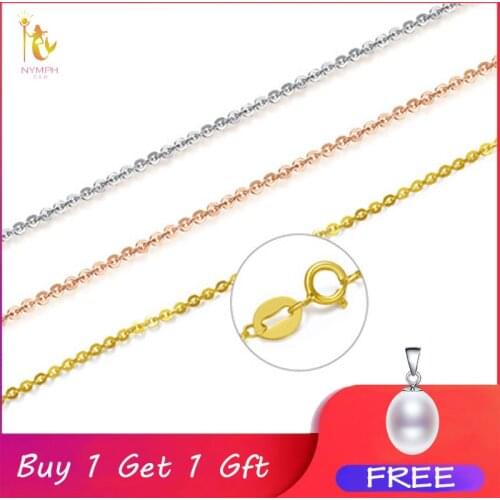[ NYMPH] 60cm Genuine 18K Yellow Gold Chain Gold Necklace Best Gift For Women [D206]