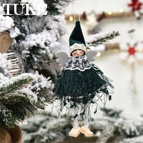 Christmas Plush Angel Girl Boy Dolls Xmas Tree Ornament Natal Noel Deco Christmas Decorations for Home New Year 2021 Kids Gift