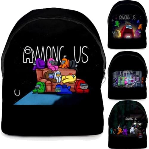 Among of Us Schoolbag Student Book Bag Cartoon 3D Print Backpack Teens Kid Bags Hot Game AmongUs School Bag Birthday Gift