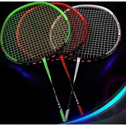 Ultralight 6U 72g Strung Badminton Racket Professional Carbon Badminton Racquet 22-30 lbs free Grips and Wristband