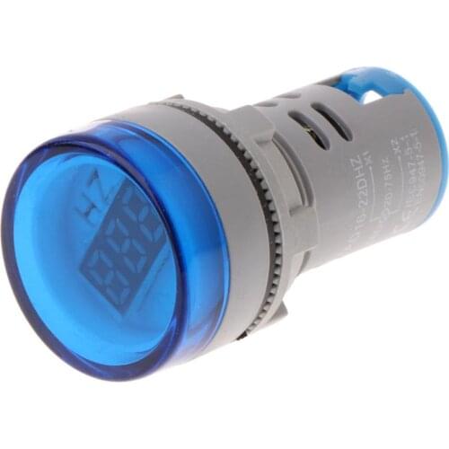 22mm LED Digital Display Electricity Hertz AC Frequency Meter Indicator Signal Lamp Lights Tester Combo Measuring Range 20-75Hz