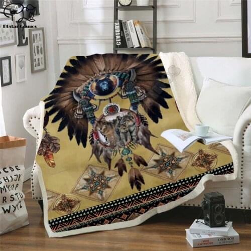 Totem spirits sherpa Hooded Blanket 3D full printed Wearable Blanket Adults/Child Fleece Blanket style-1 drop shipping
