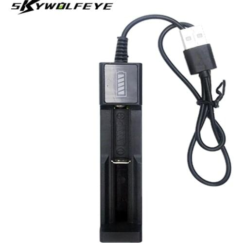 USB Single Slot Li-ion Battery Charger Universal LED Smart Chargers 18650 26650 18350 16340 3.7v Rechargeable Lithium Batteries