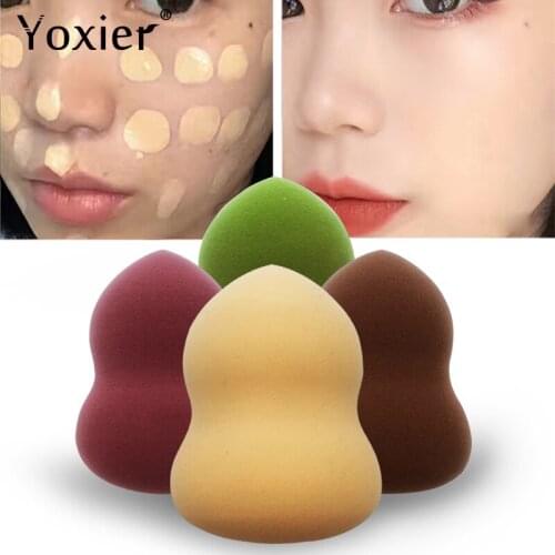 Yoxier 1Pcs Sponge Pads Foundation Cosmetic Puff Soft Bouncy Powder Smooth Face Nose Gourd 4 Colors Beauty Face Makeup Tools
