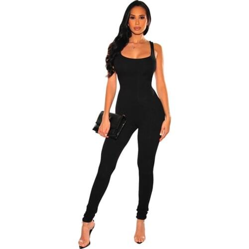 2021 Fashion Elegant Casual Leotard Ladies Jumpsuit Leggings Jumpsuit Bandage Fitness Sleeveless Pure Color Sports Workwear New