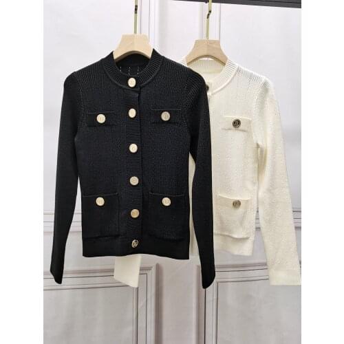 2021FW Autumn New Women High Quality 35% Wool Knitted Cardigan Sweater Female Casual Coat 2 Color Gdnz 8.22