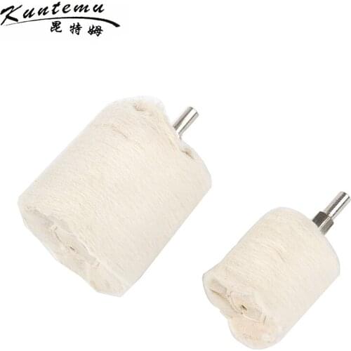 1PC Columnar 3"*40 Cotton Buffing Wheel With Shank For Jewelry Wood Metal Polishing