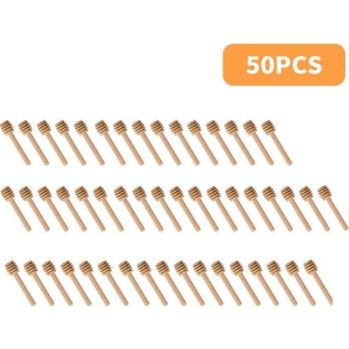 10/50/100pcs Mini Wooden Honey Spoon Honey Long Handle Wooden Stir Bar Honey Jar Supplies MIlk Tea Mixing Stick Dessert Tools