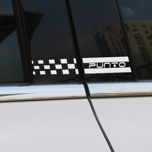2PCS Car Decals Window B Pillars Cover Captivation PVC Stickers For Fiat Punto Auto Column Decor Reflective Film Car Accessories