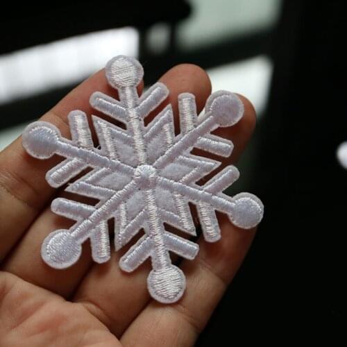 3pc/lot embroidered snowflake patches for clothing Small embroidery ironing applique parches sticker for bags backpack jeans